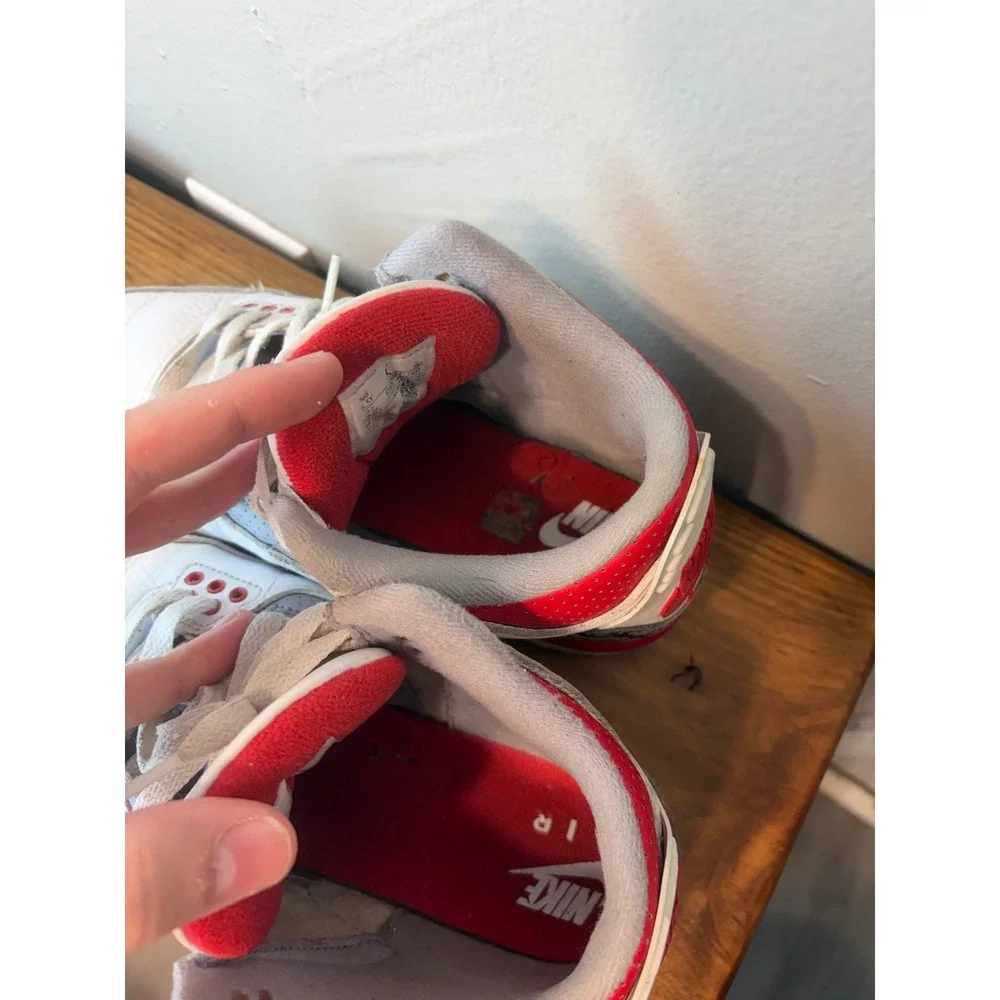 Jordan 3 Retro Fire Red 2022 White Red Elephant Print DM0967-160 Kids 6.5Y